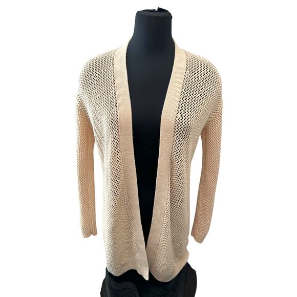 BANANA REPUBLIC | Petite Beige Open Knit Cardigan | Small - Picture 2 of 6